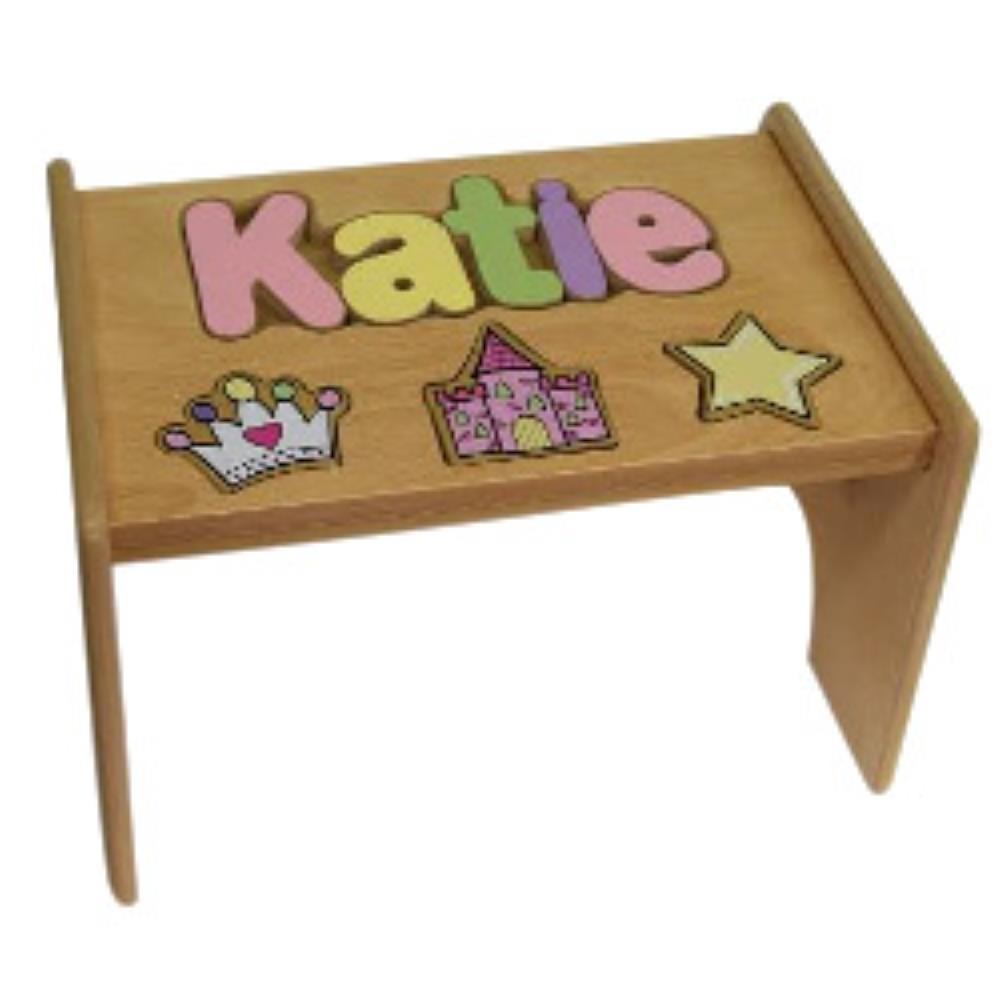 Personalized Kids Name Wooden Puzzle Step Stool- 1-8 Letters Primary, Pastel or Jewel Letters- Custom Name Puzzle- Baby cheapest Shower Gift