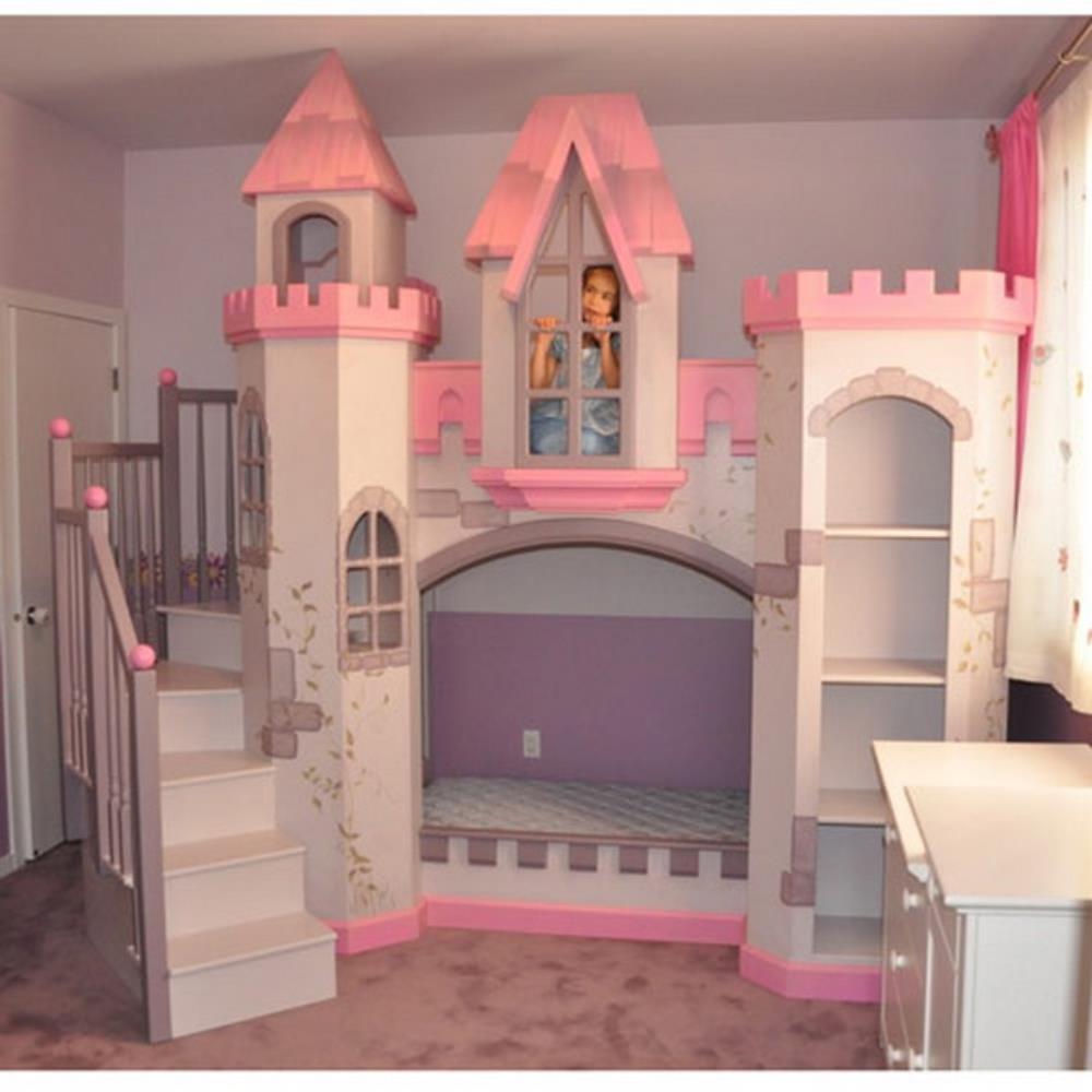 Pink castle bunk bed hotsell