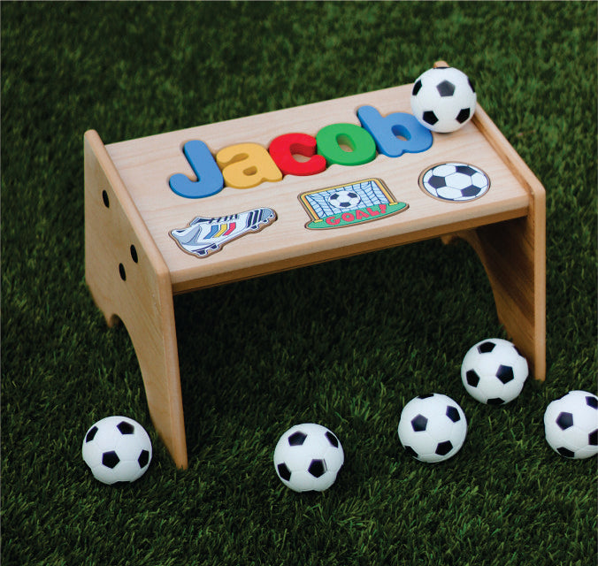 2 Step Personalized Puzzle Sport Themed Step Stool