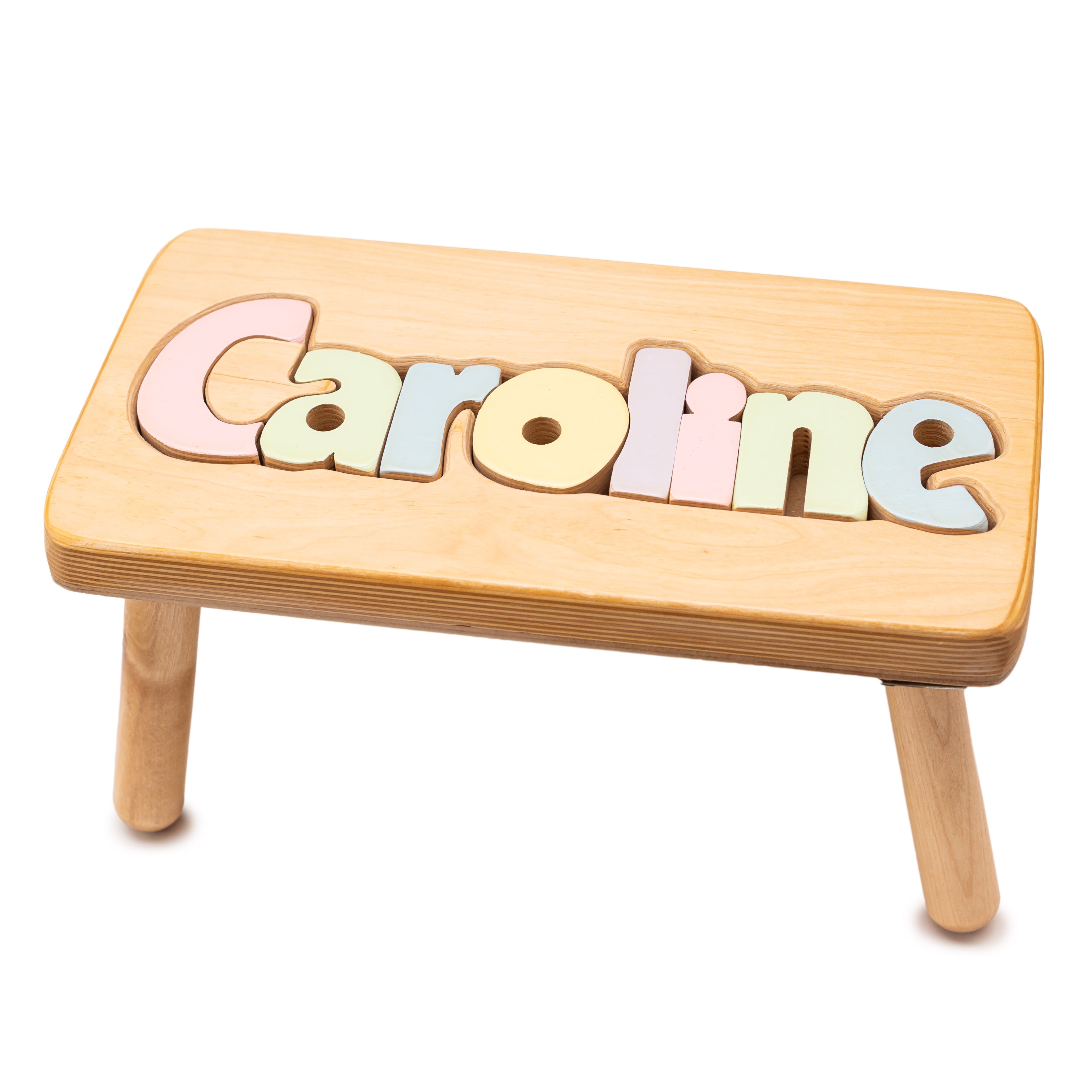 Child's stool with name on sale